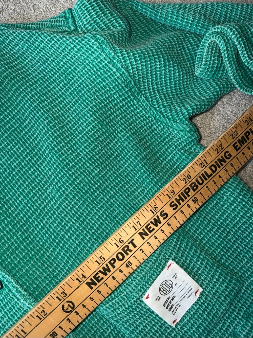 BDG Emerald Green BDG Jersey Chore Waffle Shirt Size XS NWT - Picture 8 of 8